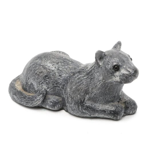 Vintage WOLF ORIGINAL Mountain Lion Cat Sculpture Figurine Handmade Canada Grey - Picture 2 of 6